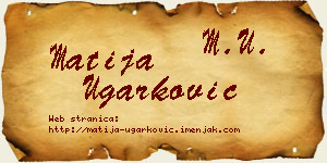 Matija Ugarković vizit kartica